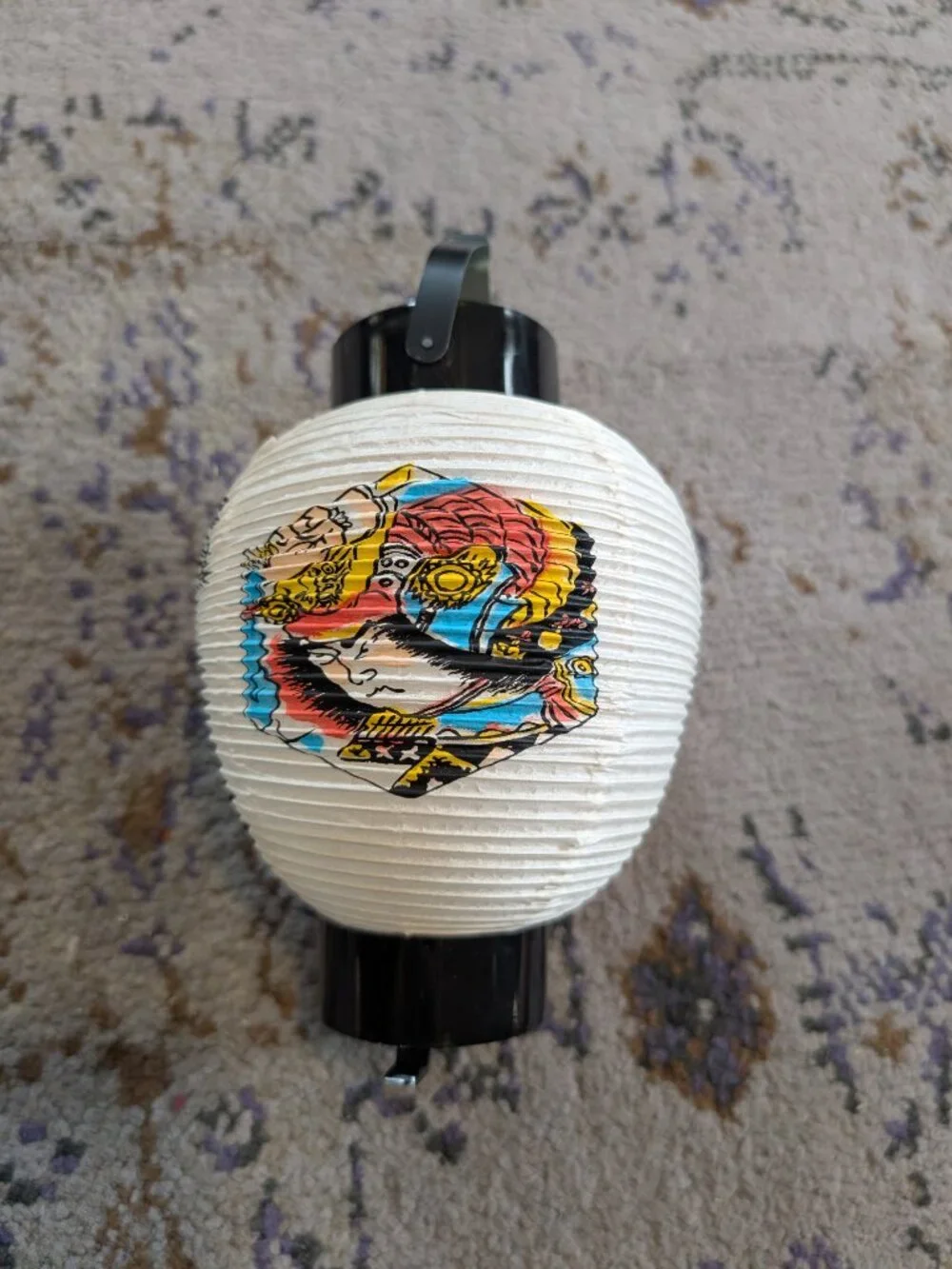 Vintage Japanese Paper Lantern Chochin Ornament w/ Hanger Futaba Brand